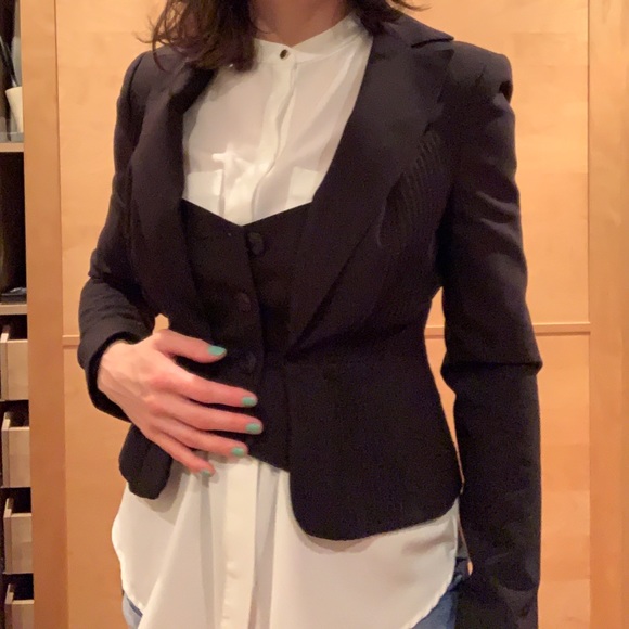 Bebe black tuxedo-inspired blazer - Picture 3 of 7